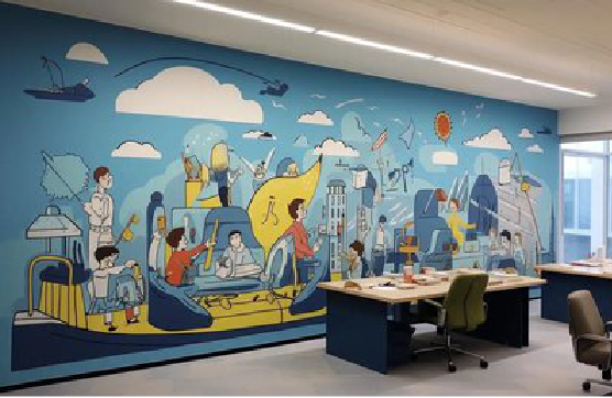 内黄办公室墙绘的特点。