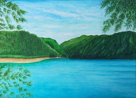 内黄在墙绘中,如何绘画绿水青山?