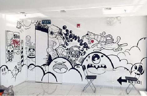 内黄手绘墙并非传统涂鸦。